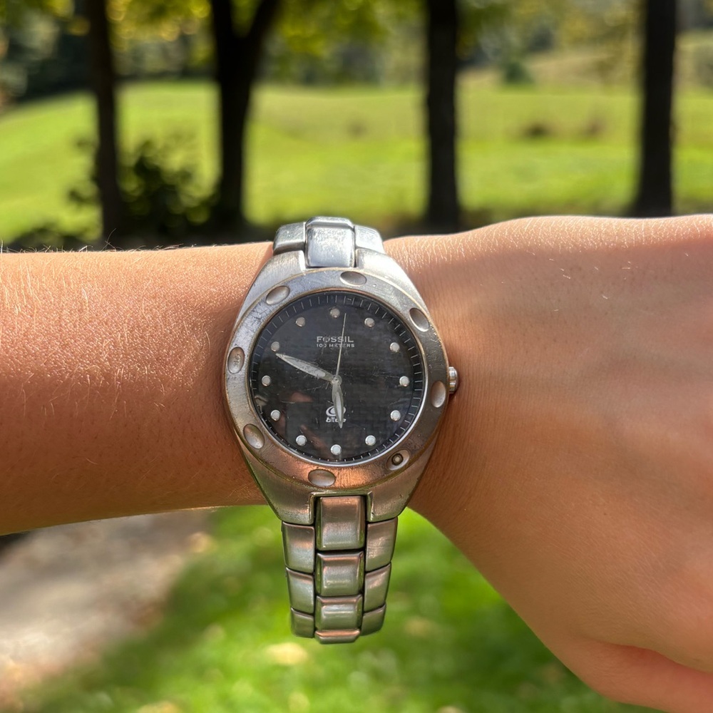 Silver and Black Watch